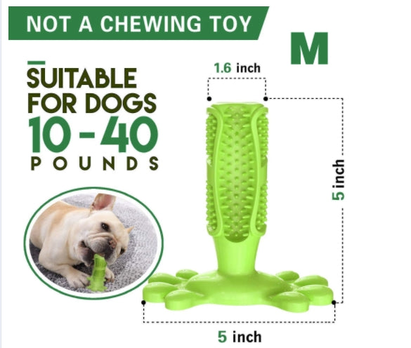 Dog Toothbrush, Dog Teeth Cleaning Toothbrush Chew Toys Puppy Dental Care Brushing Cleaning Stick Natural Rubber Bite Resistant