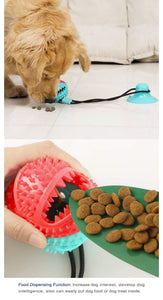 DASAMOA Dog Chew Suction Cup Tug War Toy Ball Aggressive Chewers Interactive Training Treats Teething Chew Rope Toothbrush Molar Bite Dispensing