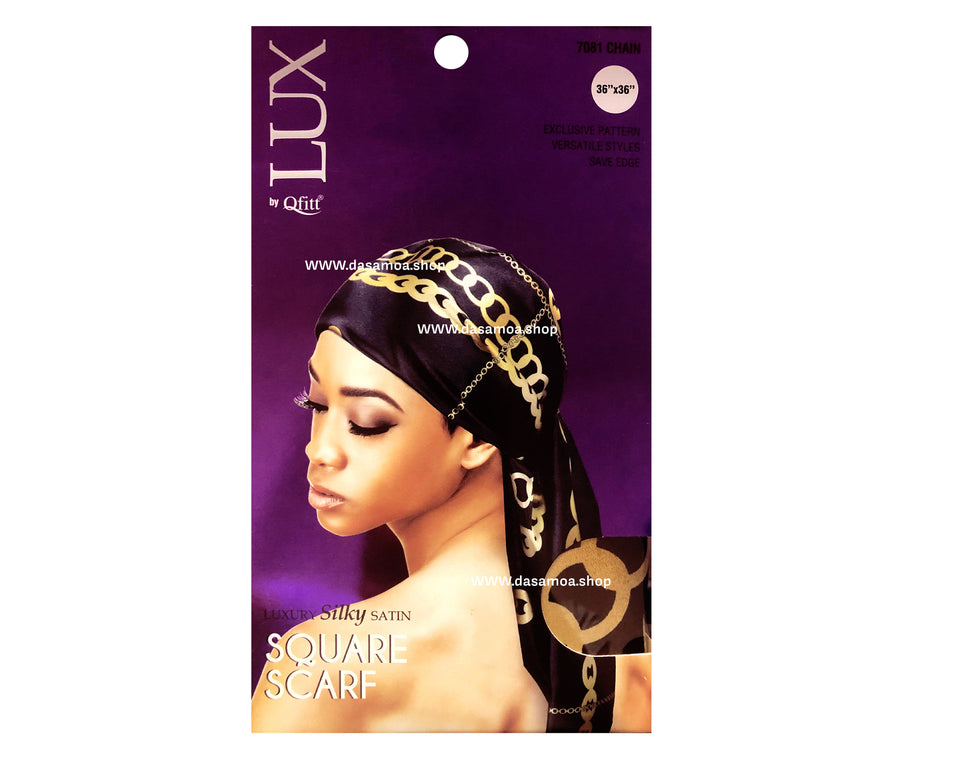 LUX by Qfitt  LUXURY SILKY SATIN SQUARE SCARF 36"x36" #7081