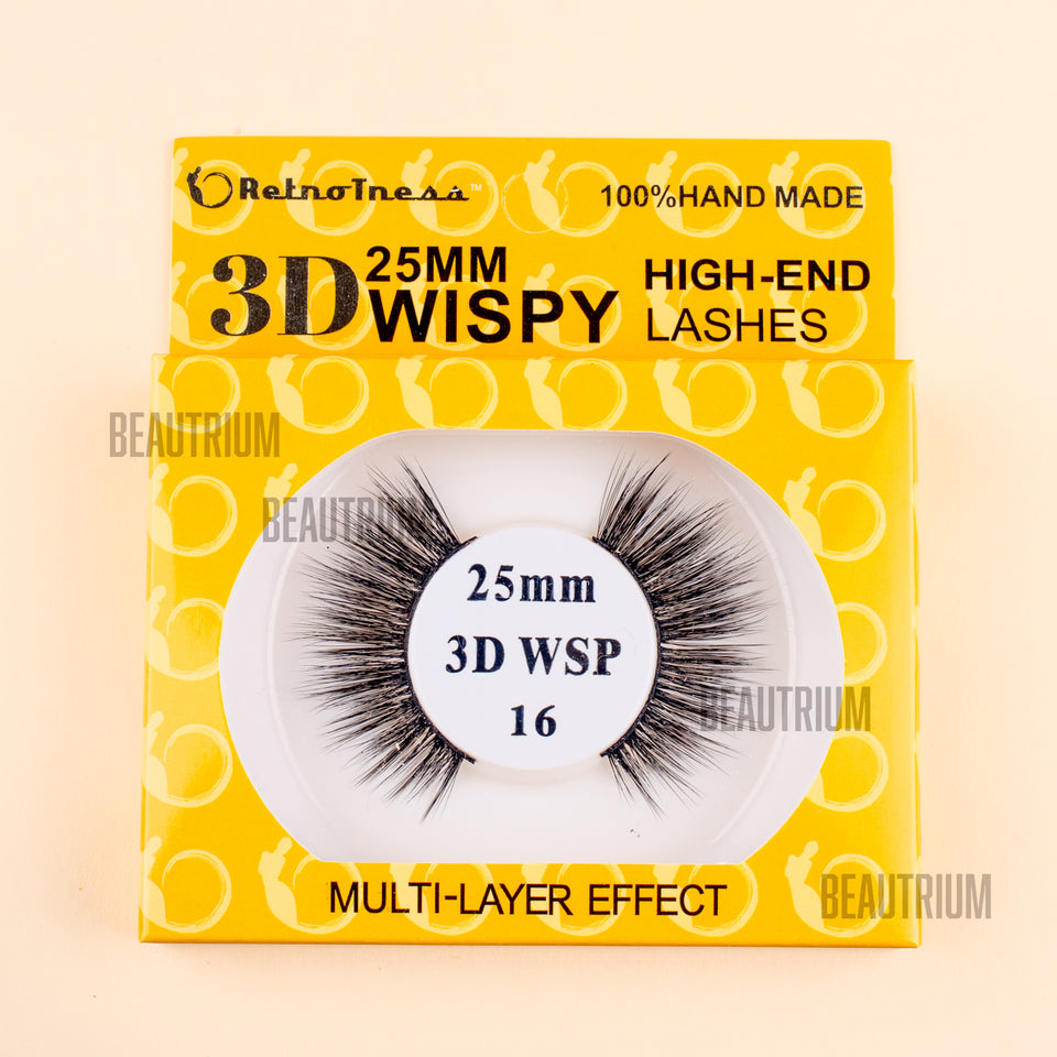 RetroTress 3D 25mm Wispy High-End Lashes Mink HAND MADE Eyelashes Bulk Variety Mixed Dramatic Long Soft Fluffy Wispy Bold Big False Eyelashes Makeup