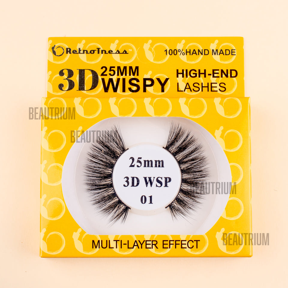 RetroTress 3D 25mm Wispy High-End Lashes Mink HAND MADE Eyelashes Bulk Variety Mixed Dramatic Long Soft Fluffy Wispy Bold Big False Eyelashes Makeup