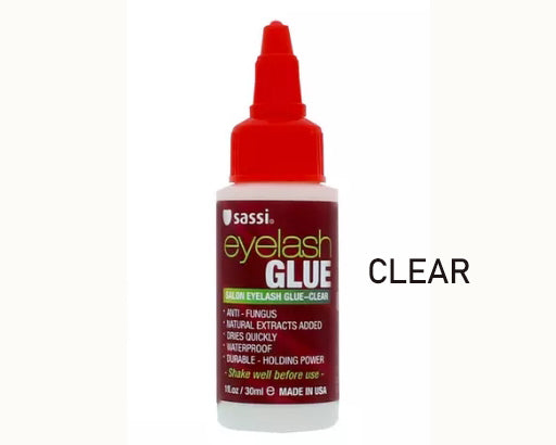 Sassi Eyelash Glue DARK or CLEAR False Eyelashes Waterproof Anti Fungal 1oz